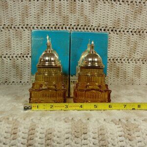 VINTAGE AVON THE CAPITOL LEATHER AFTER SHAVE-LOT OF TWO DECANTERS-BOTH EMPTY